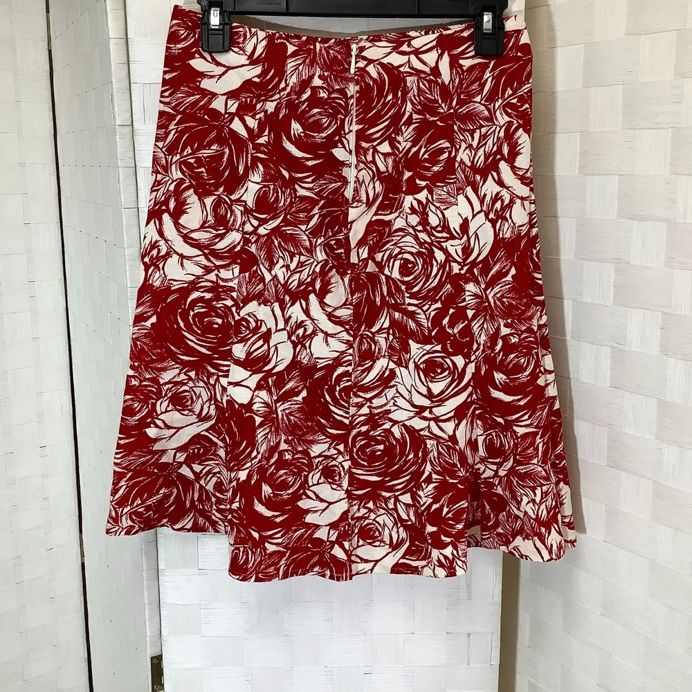 united colors of benetton red floral skirt Small Italian 40